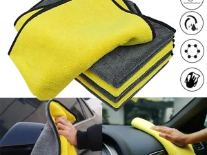 30X30 cm Car Bike Wash Double Layer Ultra Soft Scratch Proof Microfiber Towel